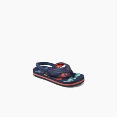 REEF Kid's Sandal Little Ahi - Nvy Palms Stripe