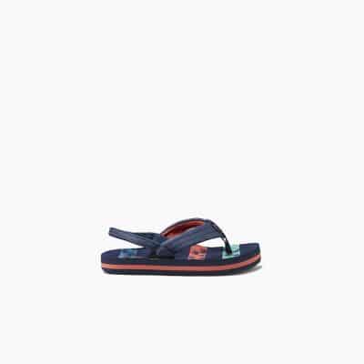 REEF Kid's Sandal Little Ahi - Nvy Palms Stripe